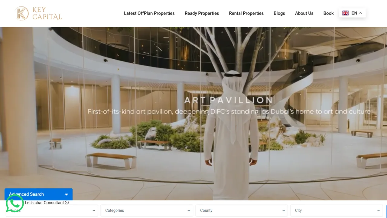 Homepage of the property brokerage site we built
