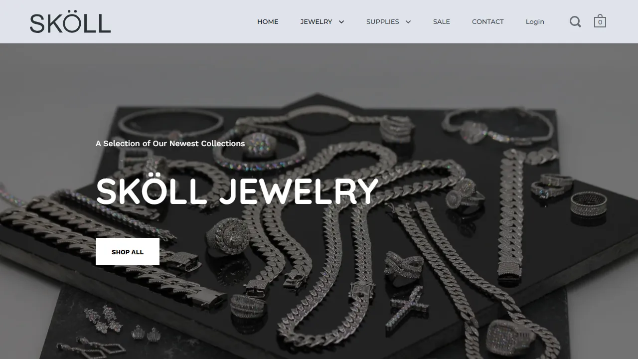 Homepage of the fashion collection site we built