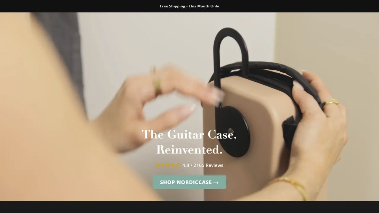 Homepage of the guitar wall mounts site we built