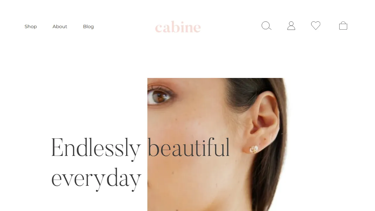 Homepage of the handmade jewelry brand site we built