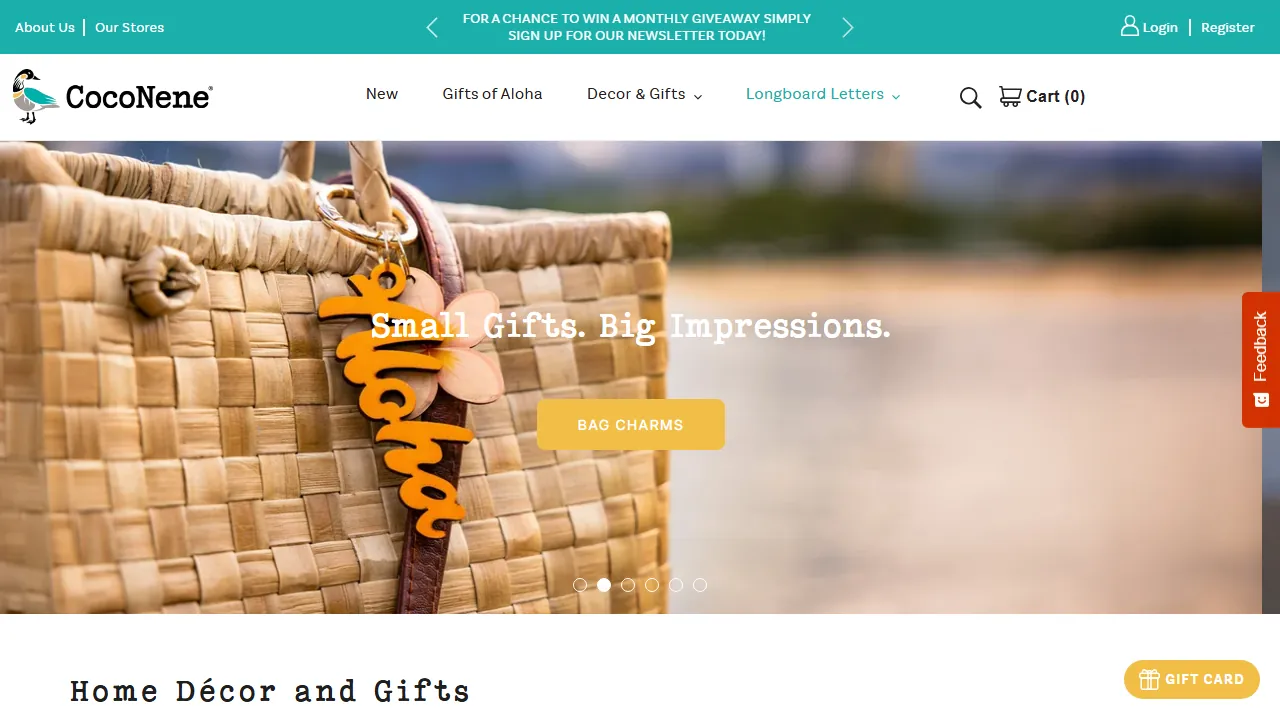 Homepage of the hawaii lifestyle store site we built