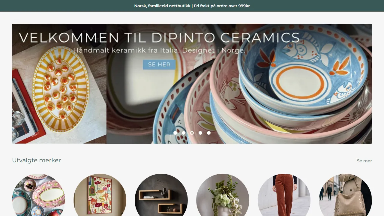 Homepage of the interior and kitchen store site we built