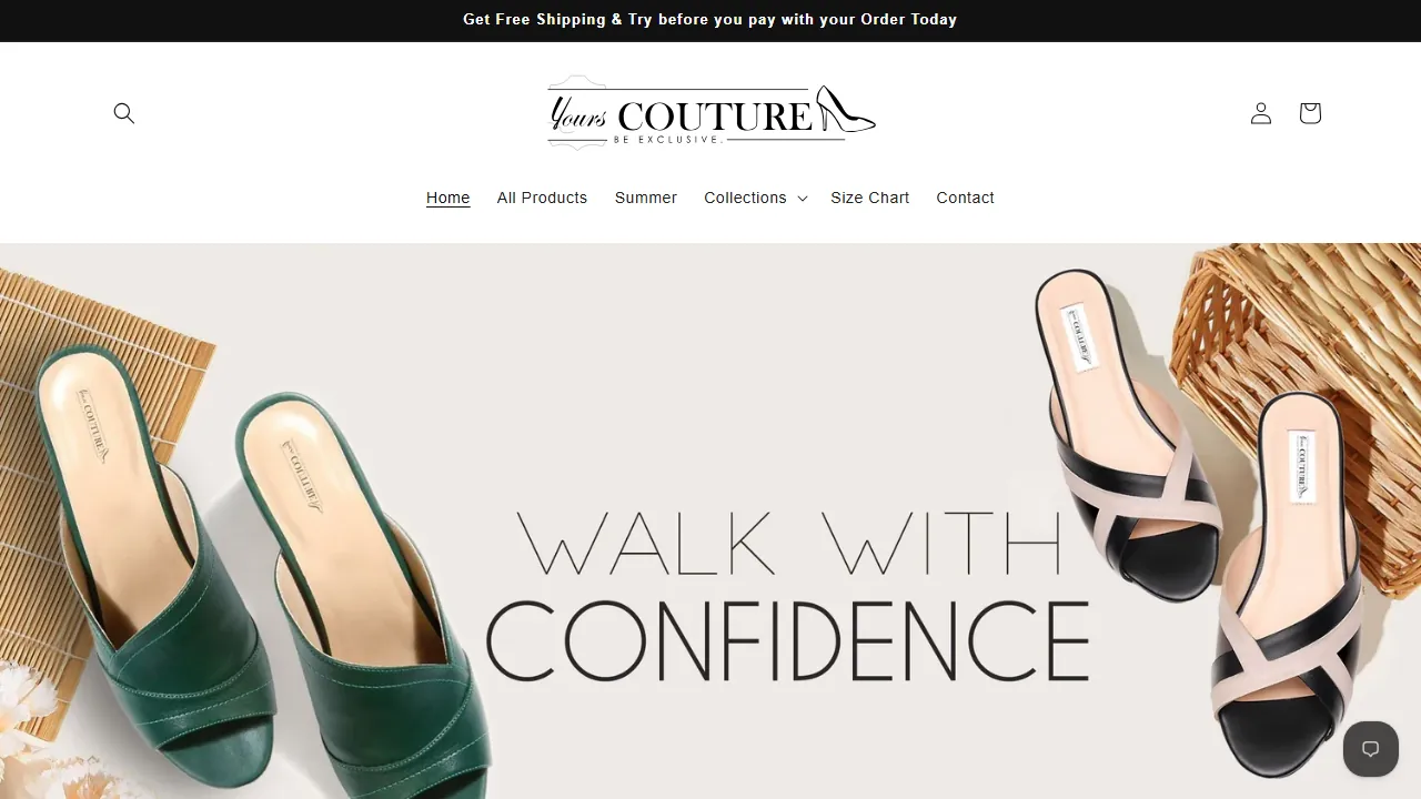 Homepage of the handmade leather shoes site we built