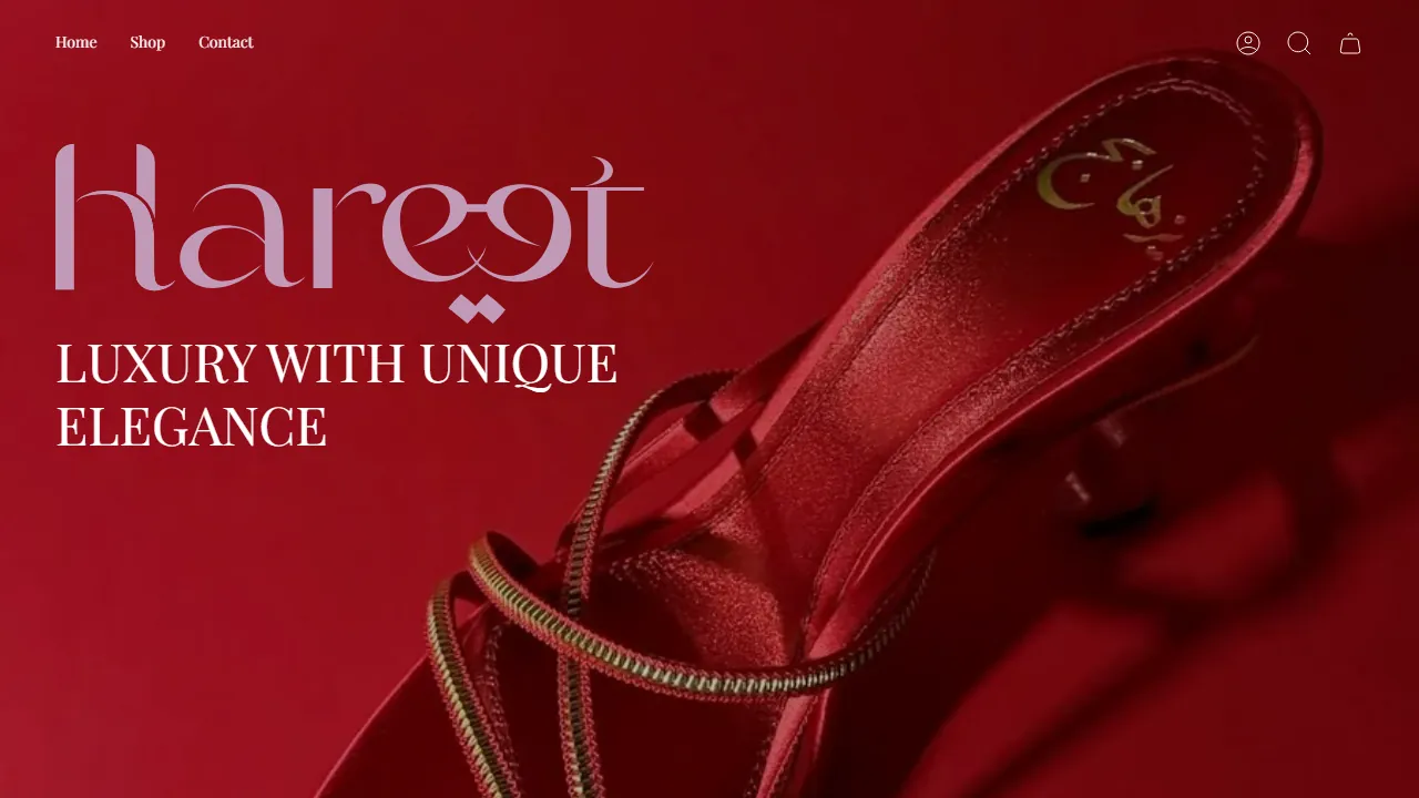 Homepage of the luxury store site we built