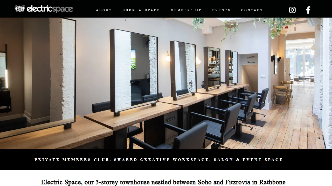 Homepage of the members club site we built