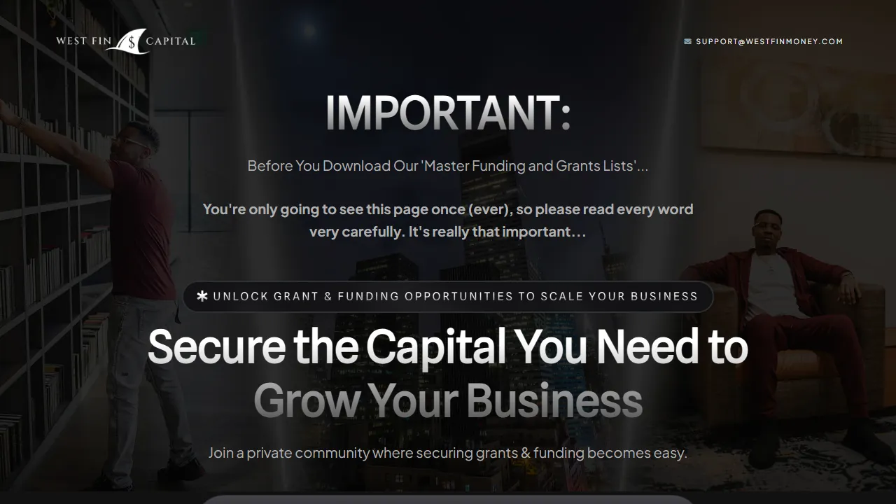 Homepage of the private investor community site we built