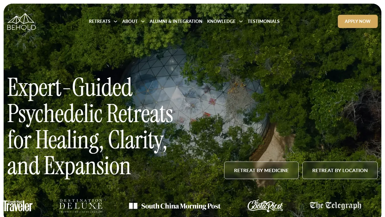 Homepage of the retreat operator site we built