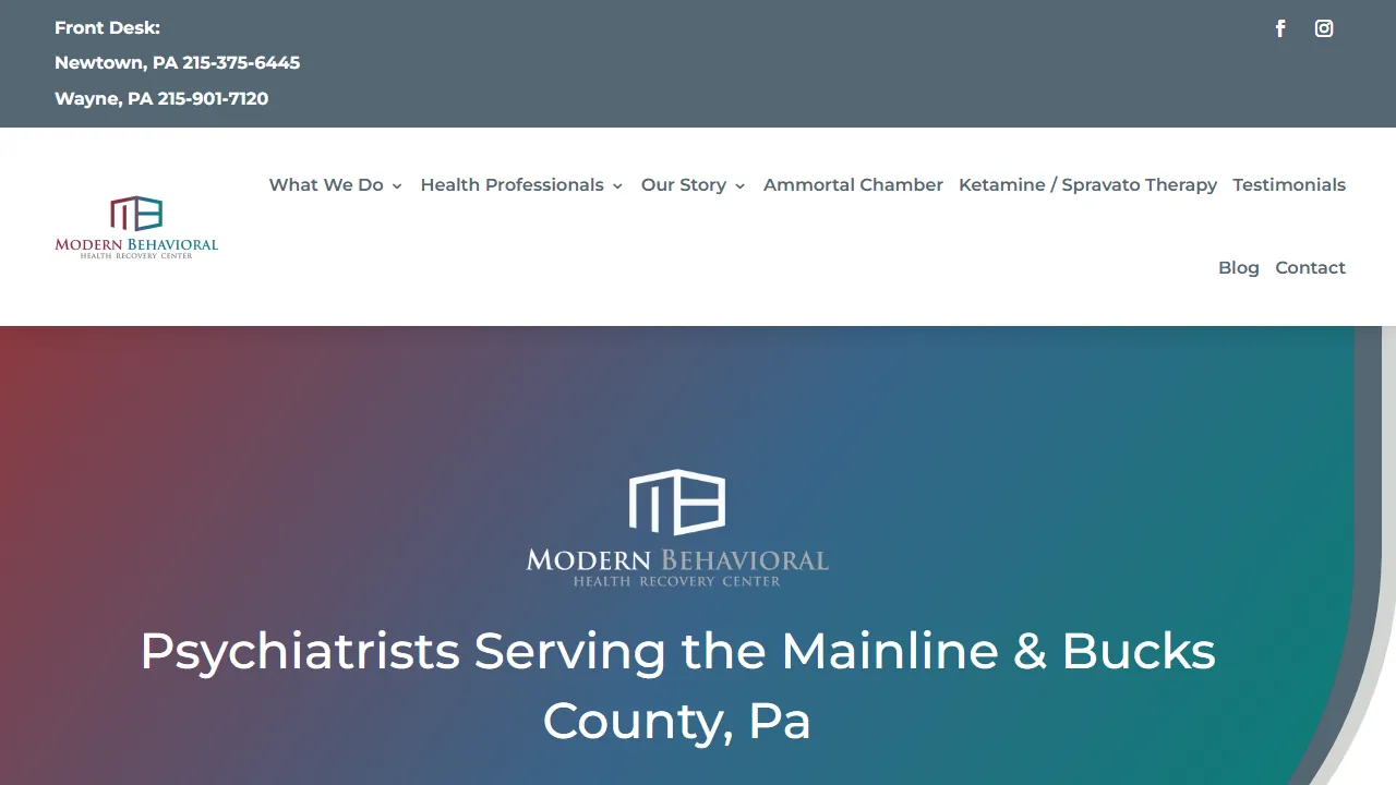 Homepage of the psychiatrist office site we built