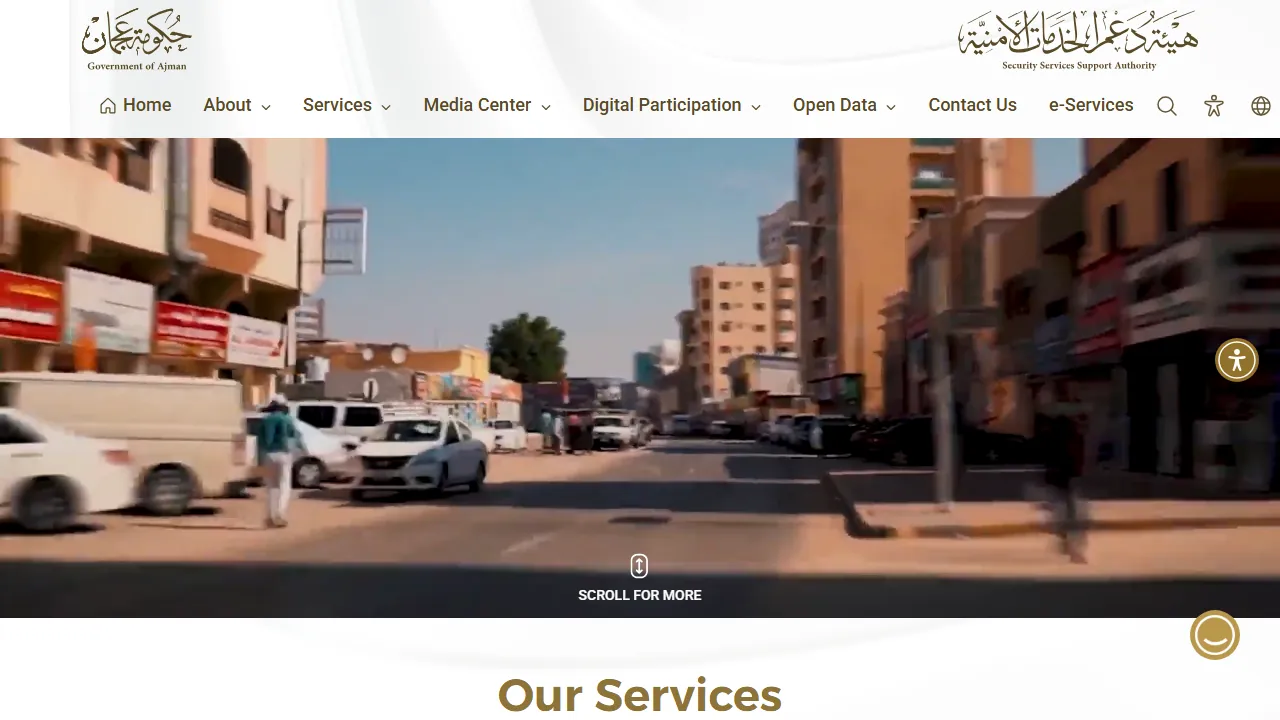 Homepage of the government authority site we built