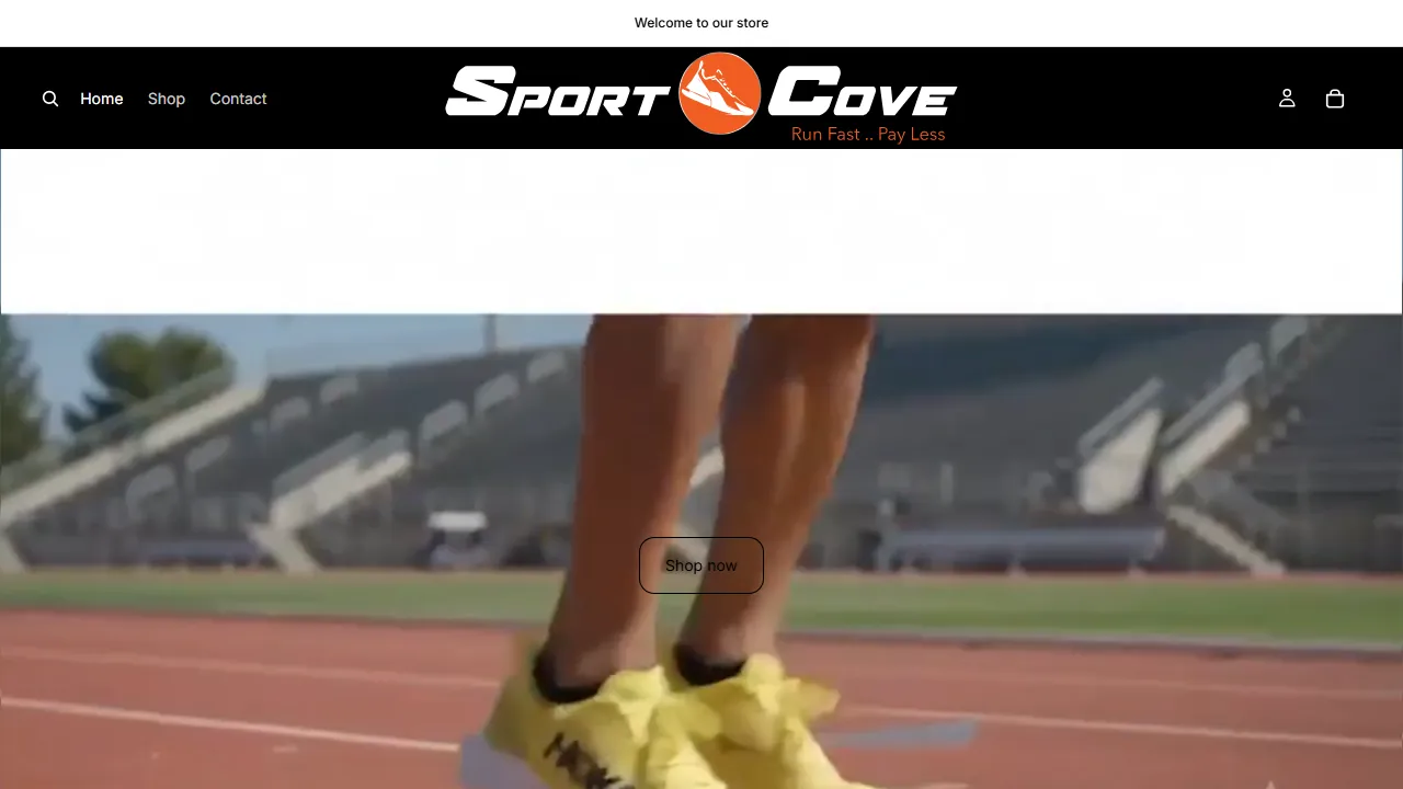 Homepage of the sportswear brand site we built