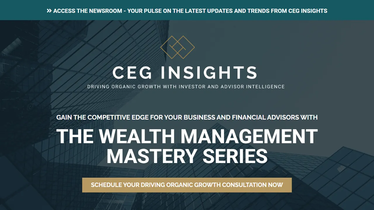 Homepage of the wealth management series site we built